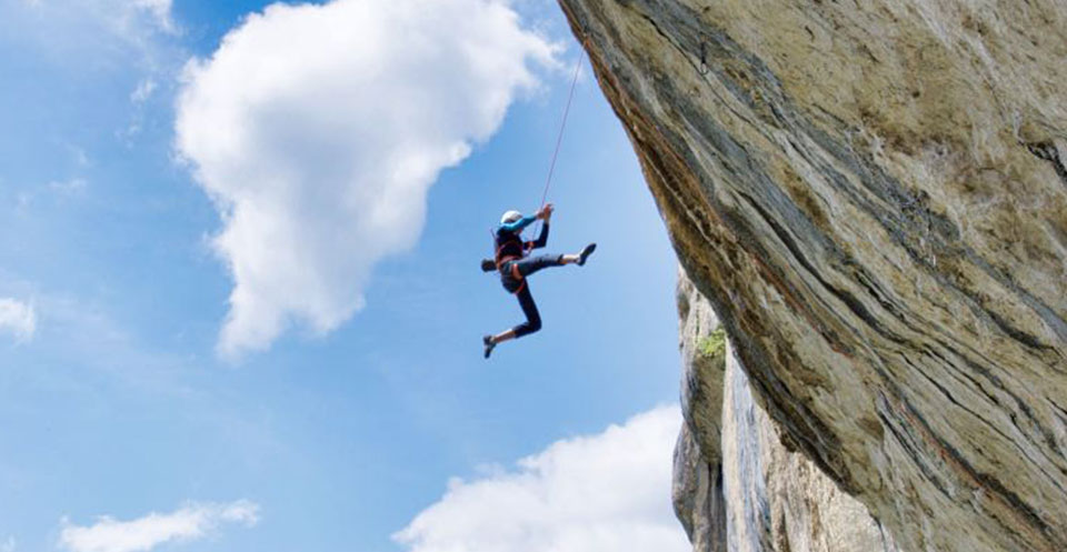 chute de Paul en escalade